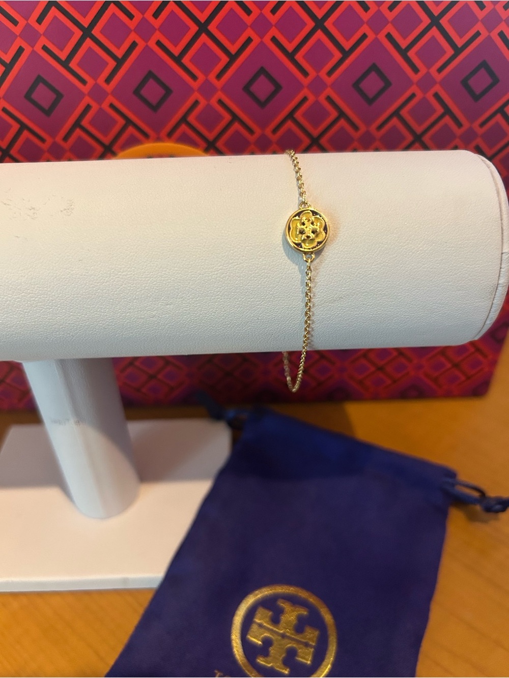Tory Burch Kira Enamel Flower Pendant Bracelet
